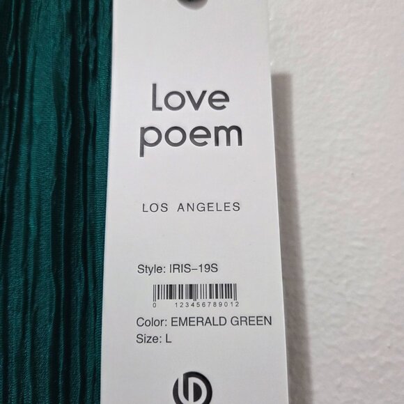 Love Poem 2pcs Emerald Green Crinkled Plissé Short Sleeve Wide Leg Pants Set - Picture 10 of 12